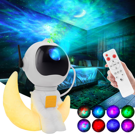 Astronaut Galaxy Projector, 2 in 1 Night Light Projector for Bedroom Decor with Moon Lamp, Star Projector Galaxy Light with 8 Colors Effects
