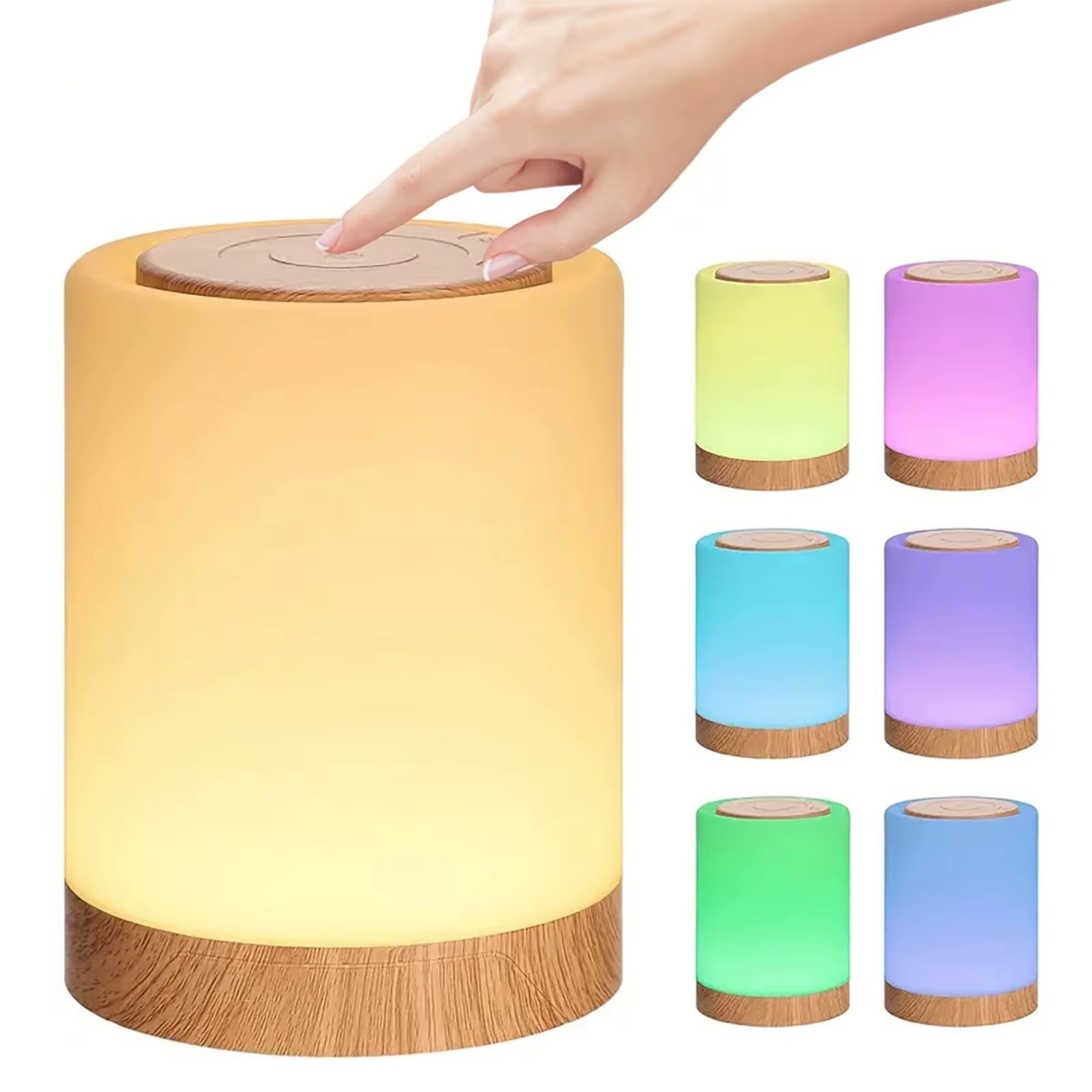 Smart LED Night Light, Portable Touch Control Table Lamp, USB Rechargeable RGB Changing Room Decor for Kids Bedroom Camping Deco